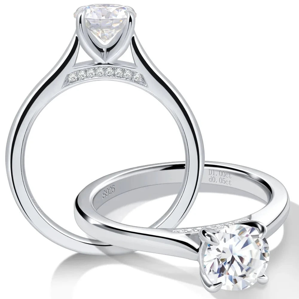 affordable diamond engagement rings -1.0 Ct Round Cut Diamond Engagement Ring