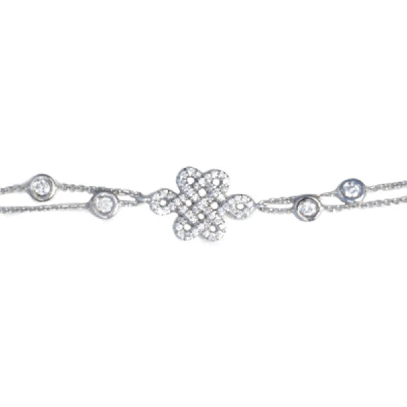 Endless Love Knot, Diamonds on chain Charm Bracelet ♥