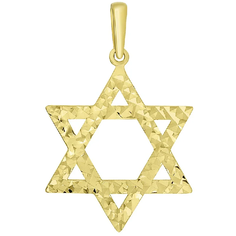 women wedding day necklaces -Religious by Jewelry America Solid 14k Yellow Gold Hebrew Star of David Pendant