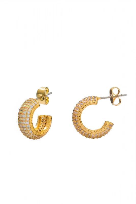 women chic hoop earrings -Adley Gold Plated Hoops