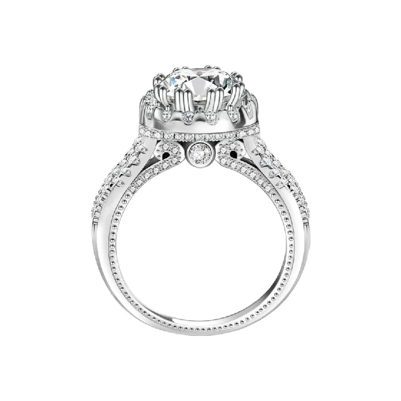 halo engagement rings -2.0 Ct Excellent Cut Diamond Halo Engagement Ring