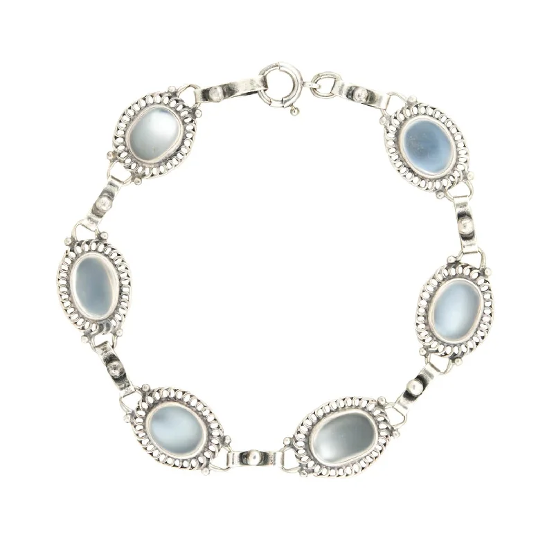 Retro Sterling Silver Moonstone Bracelet