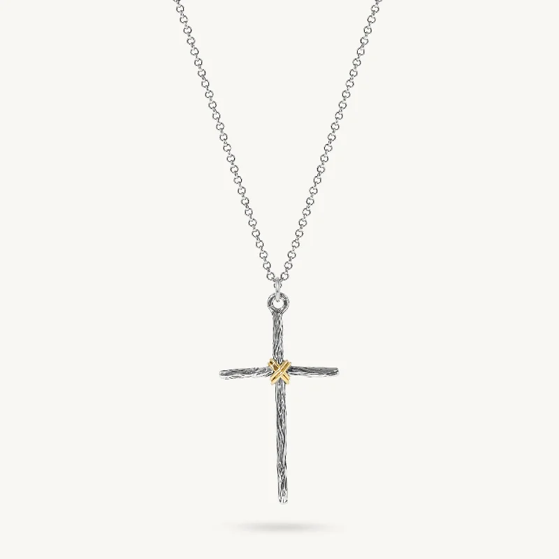 women natural stone necklaces -Mandelin Cross Necklace