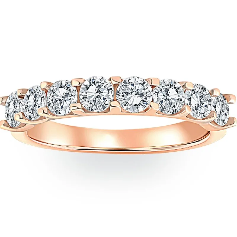 princess cut solitaire engagement rings -1 5/8 ct Diamond U Prong Wedding Ring 14k Rose Gold Anniversary Band Lab Grown