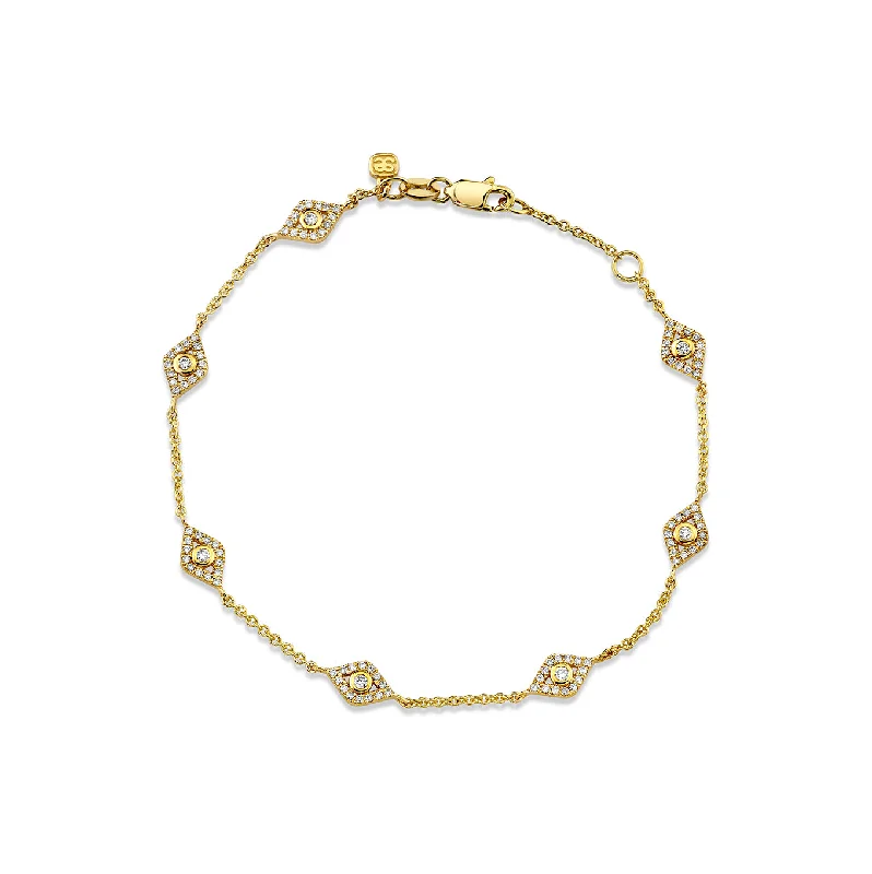 Gold & Diamond Multi Eye Bracelet