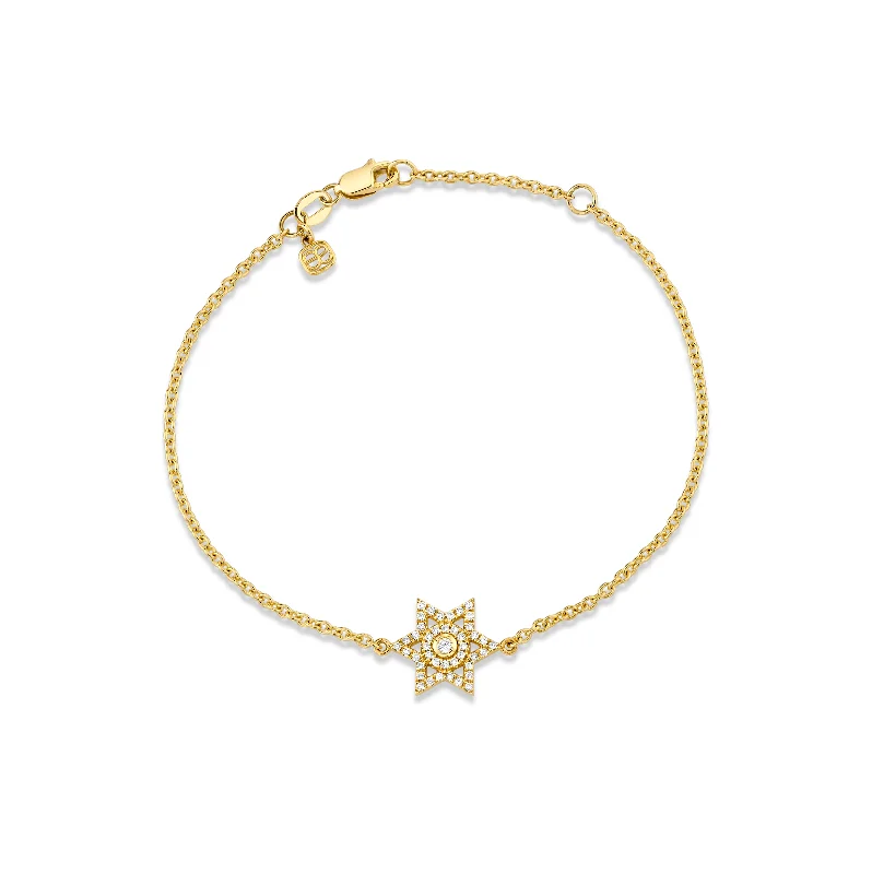 Gold & Diamond Star of David Bracelet