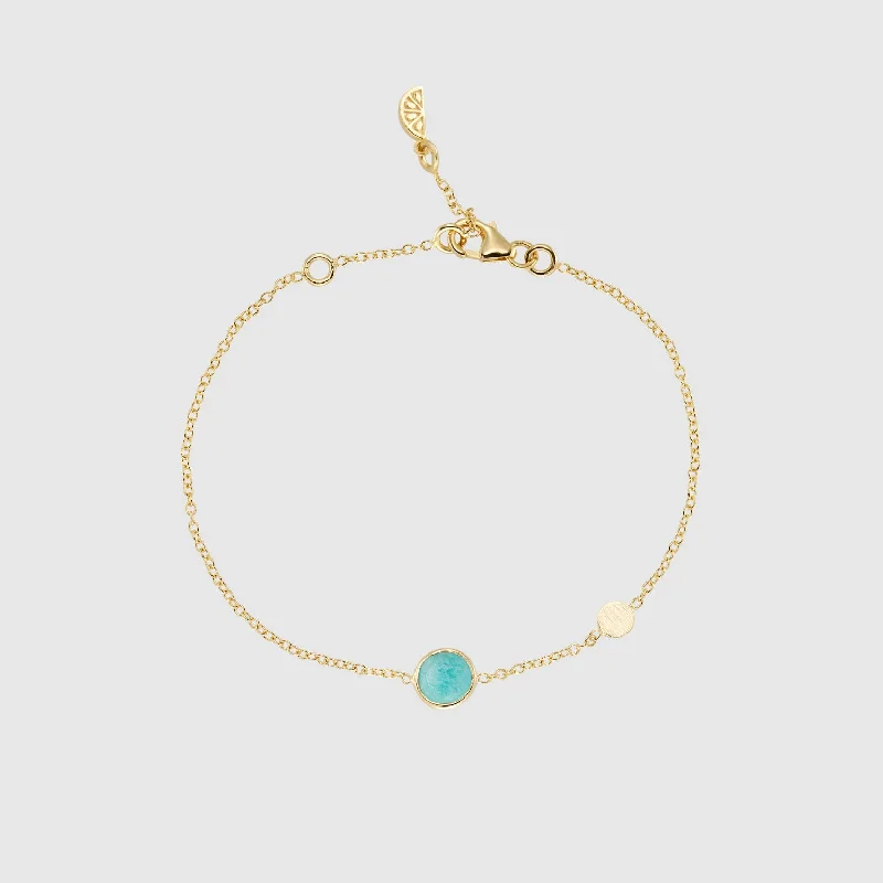 Salina Amazonite and Gold Disc Bracelet