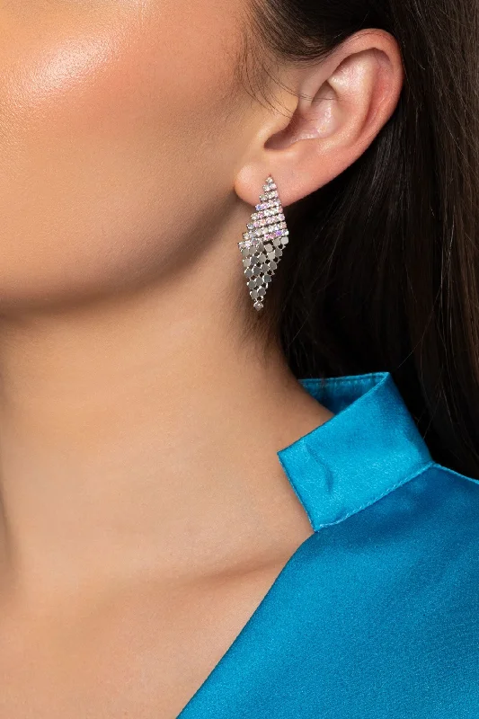 women hoop earrings -Adelina Clear Crystal Drop Earrings