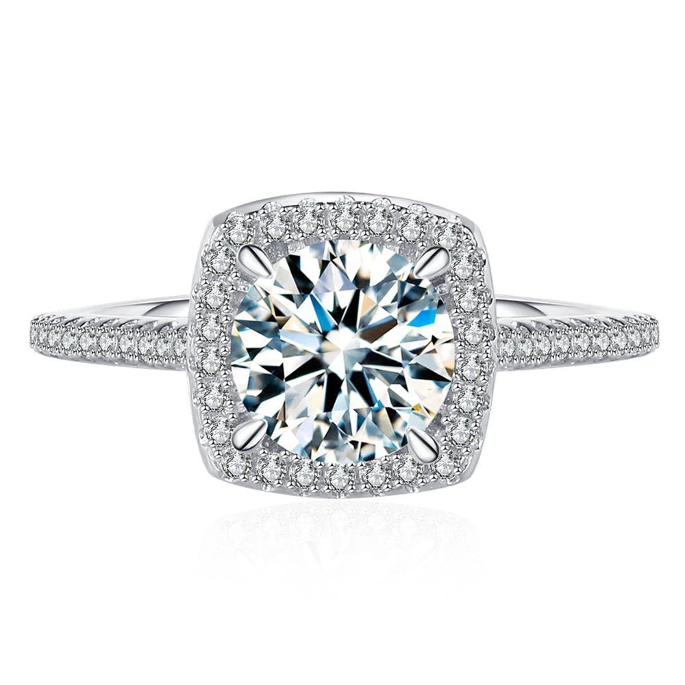 budget engagement rings -Classic Round Cut 1.0 Ct Diamond Engagement Ring