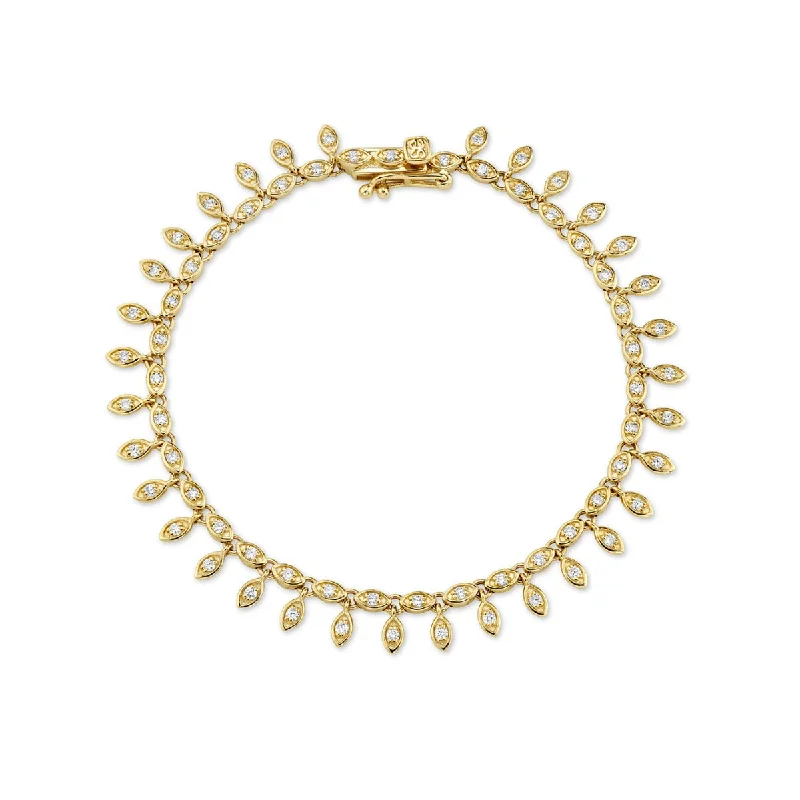 Gold & Diamond Marquise Eye Eternity Fringe Bracelet