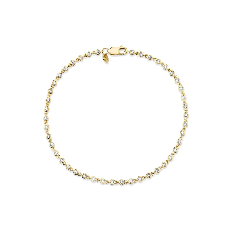 Gold & Diamond Bezel Chain Bracelet