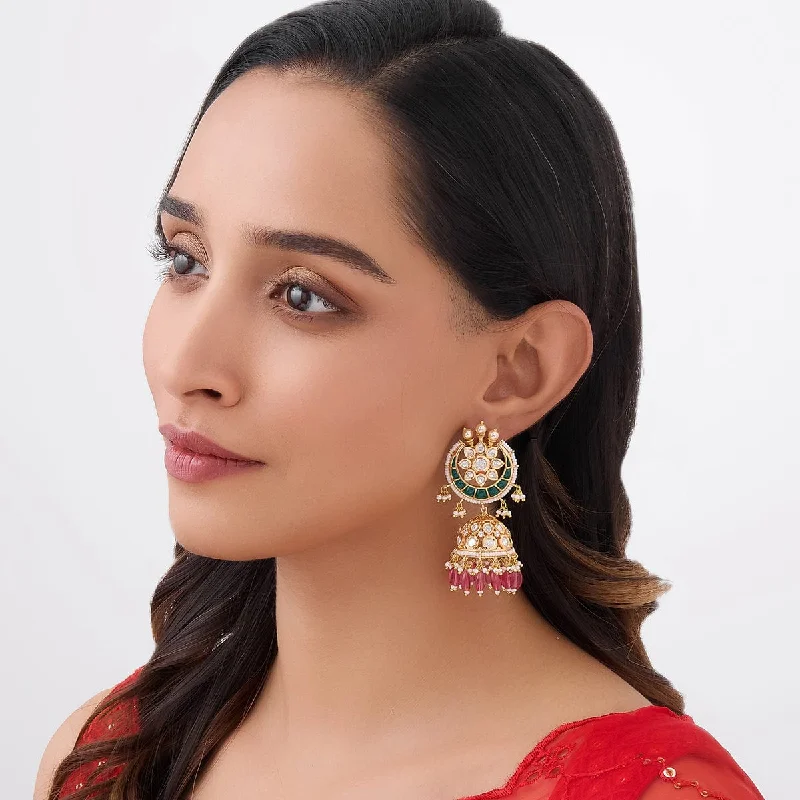 women sparkly earrings -Kundan Earring 164020