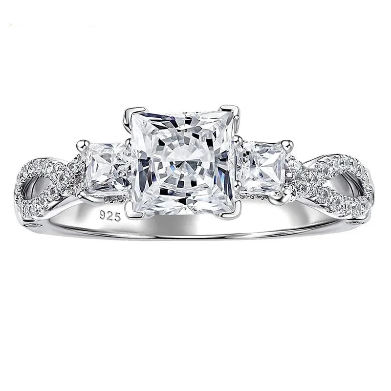 affordable diamond engagement rings -Criss Cross Princess Cut Created Diamond Engagement Ring