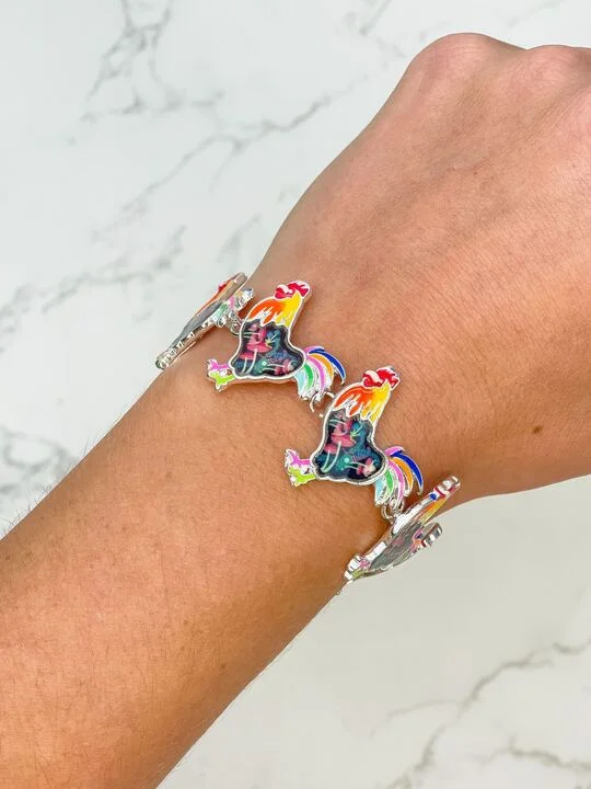 Rooster Printed Magnetic Bracelet