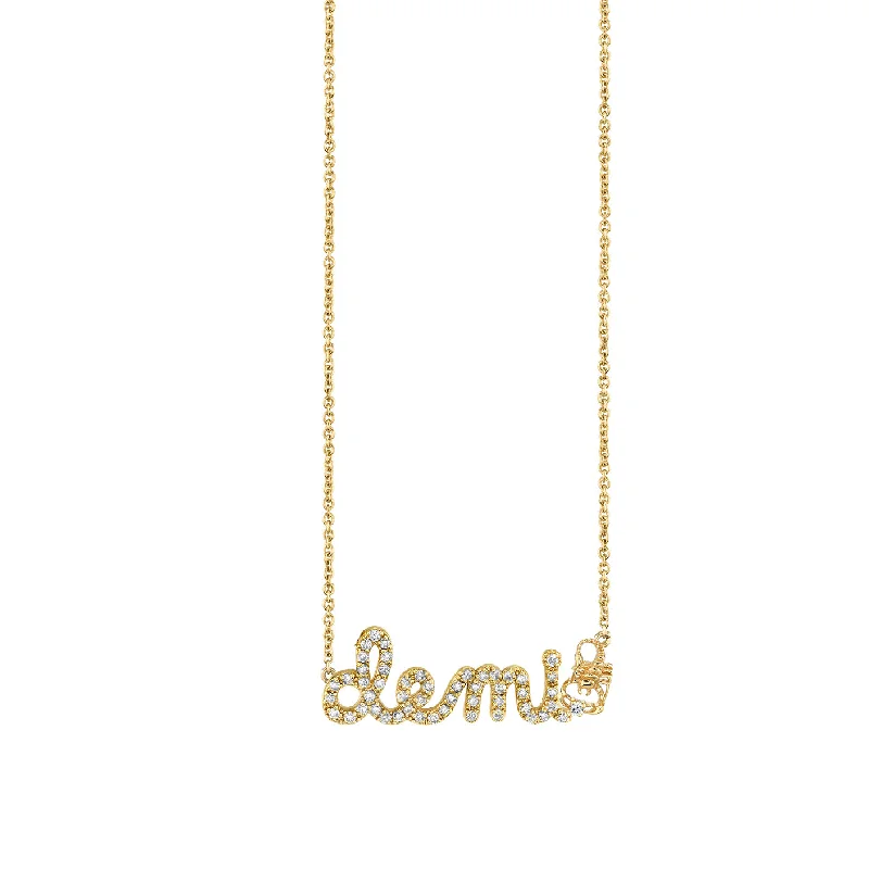 women infinity diamond necklaces -Gold & Diamond Small Custom Script Scorpio Zodiac Necklace