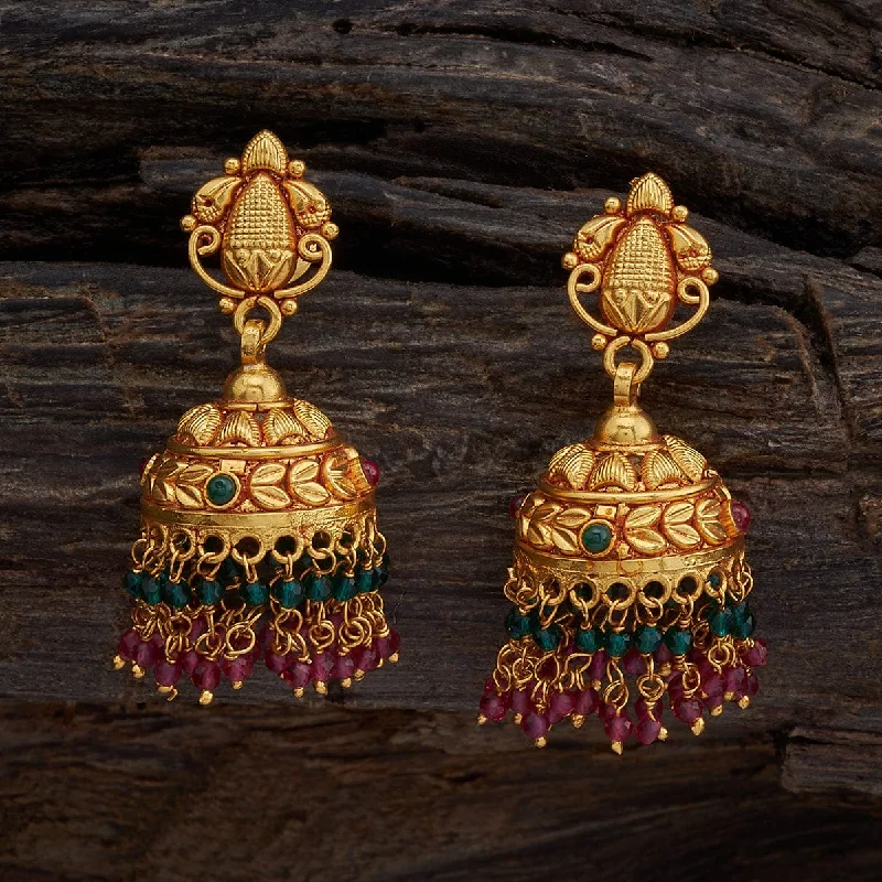 women trendy gemstone earrings -Silver Temple Earring 161256