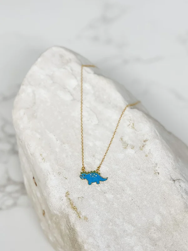 women heart pendant necklaces -Cute Dinosaur Pendant Necklace