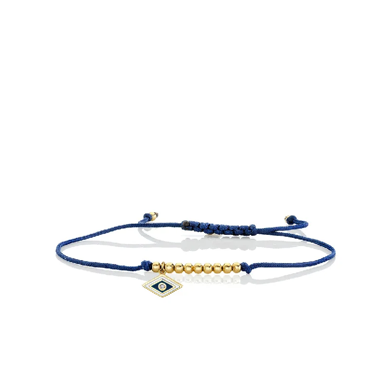 Gold & Enamel Tiny Groovy Eye Cord Bracelet