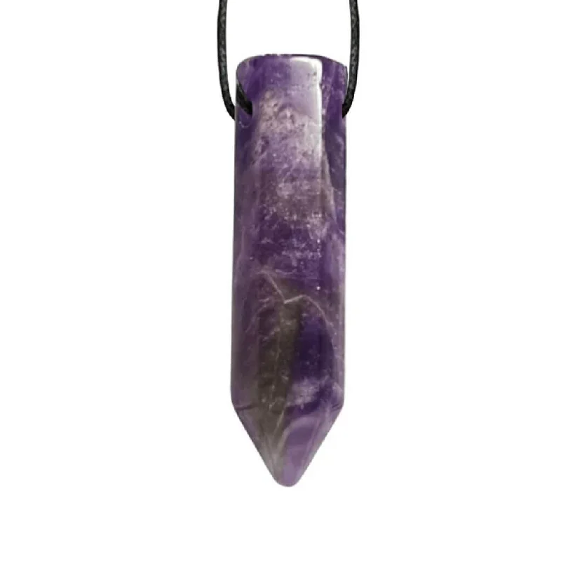 women diamond studded necklaces -Amethyst Bullet Point Necklace