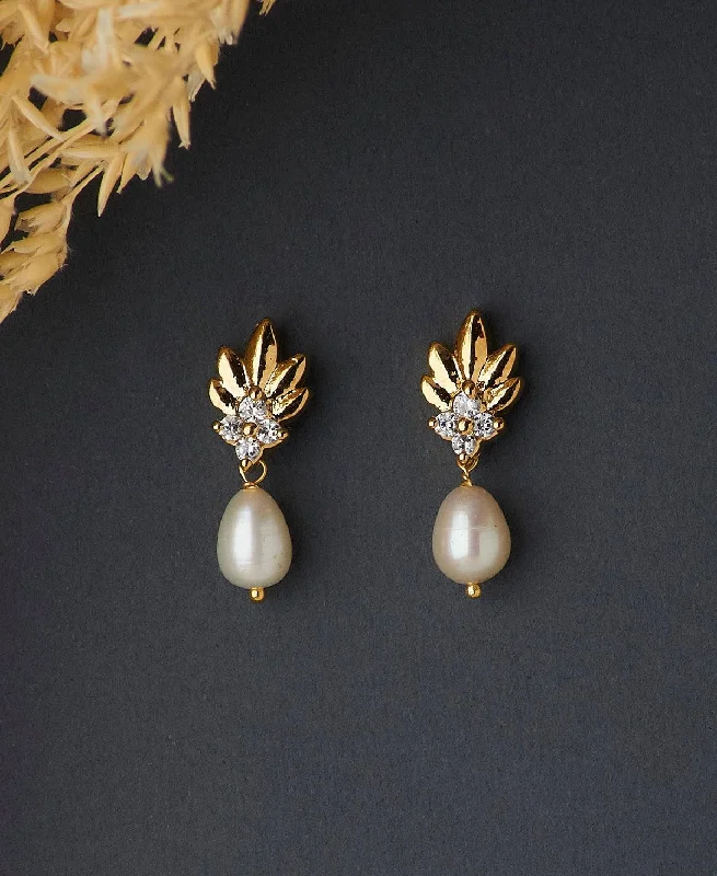 women luxury stud earrings -Fancy Pearl Hanging Earrings