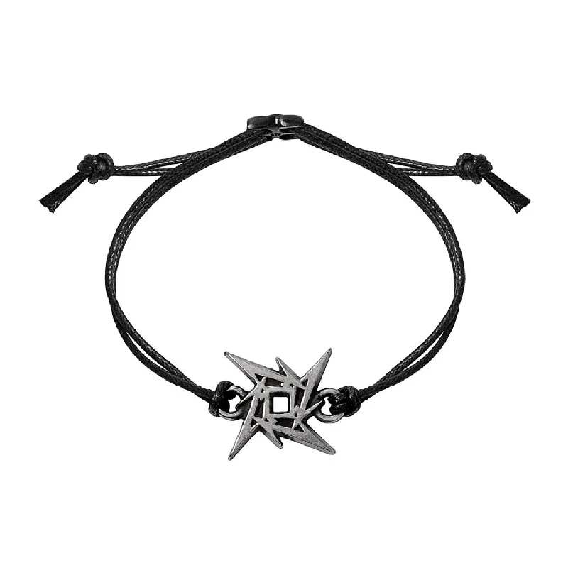 Metallica Ninja Star Cord Bracelet by Alchemy Gothic