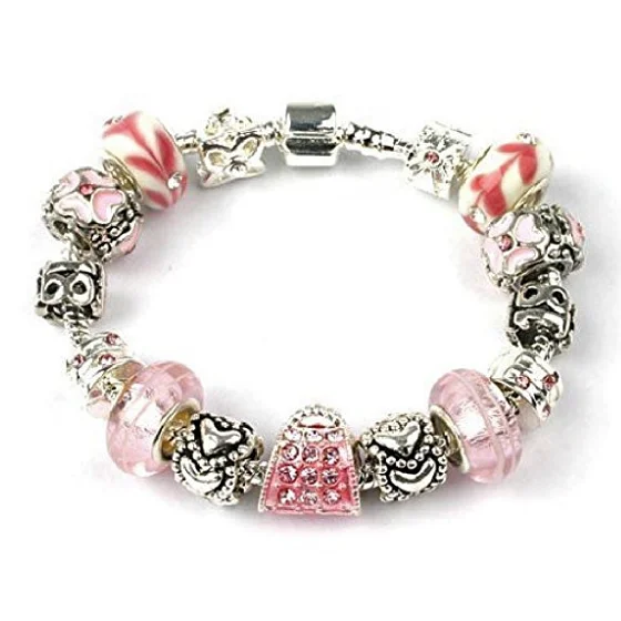 Teenager's 'Diva Fever' Age 13/16/18 Silver Plated Charm Bead Bracelet