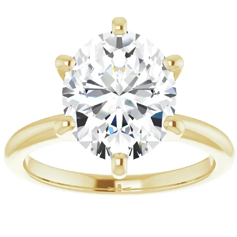 women engagement rings -3 Ct Oval Moissanite Solitaire Engagement Ring 14k Yellow Gold