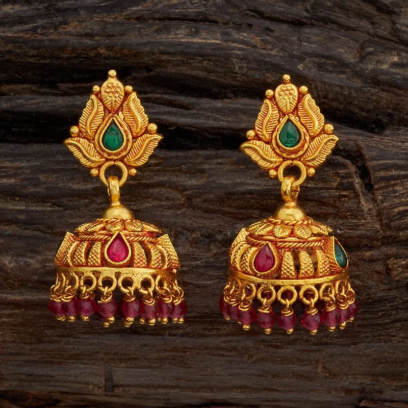 women trendy gemstone earrings -Silver Temple Earring 166139