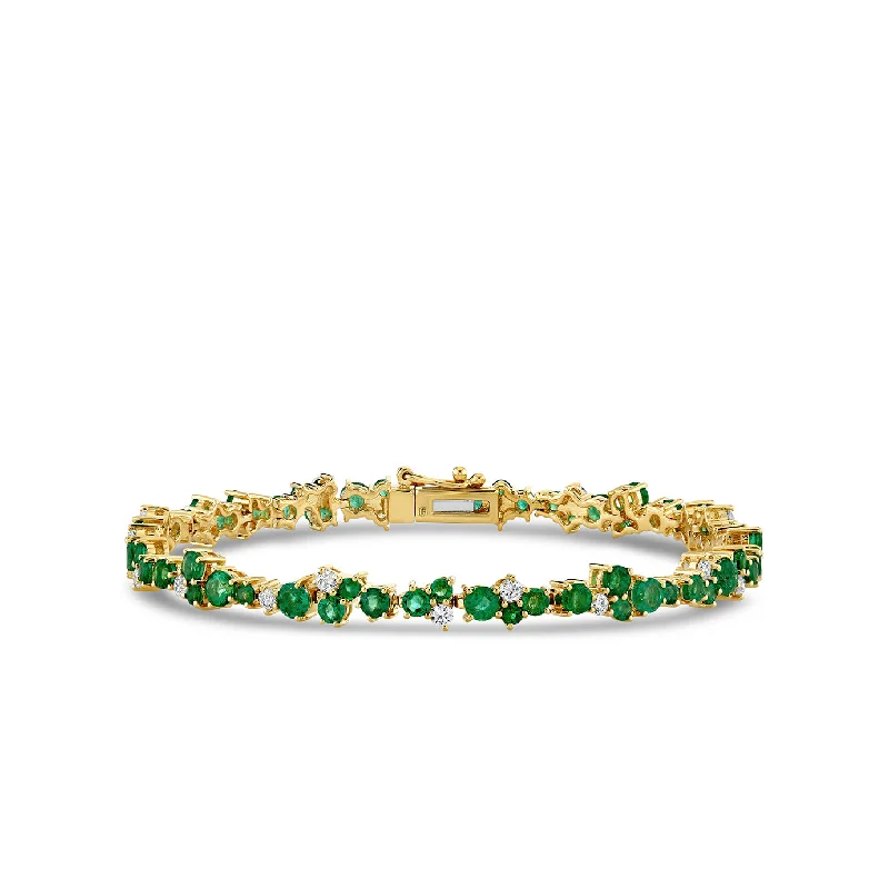 Gold, Diamond & Emerald Wicked Emerald Cocktail Eternity Bracelet