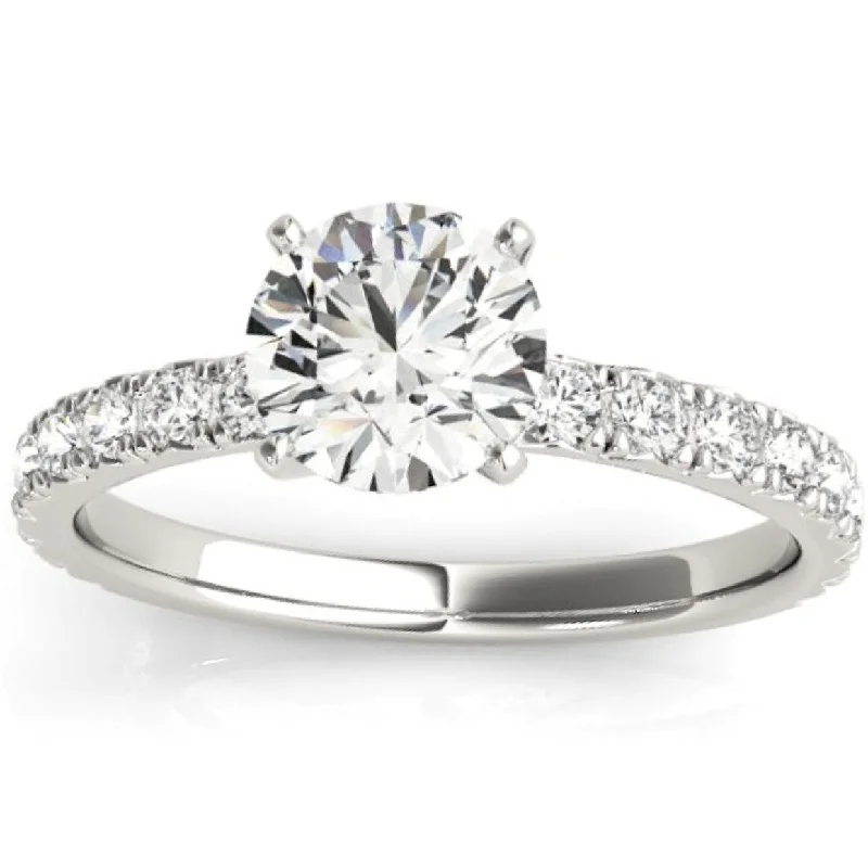 women antique engagement rings -1 Ct Diamond Round Cut Engagement Ring Single Row 10k White Gold