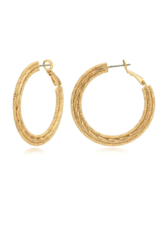 women floral dangle earrings -Intricate Gold Hoop Earrings