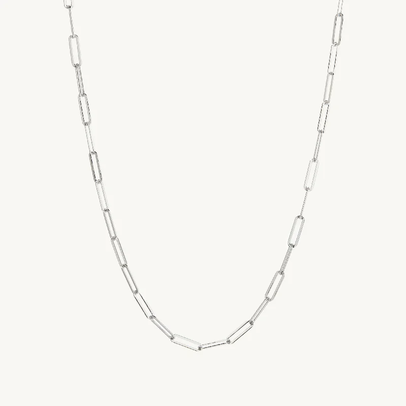 women gold chain necklaces -Zolia Paperclip Chain Necklace