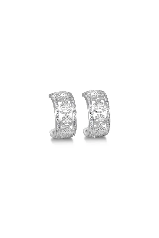 women classy earrings -Tiamo Hoop Earrings