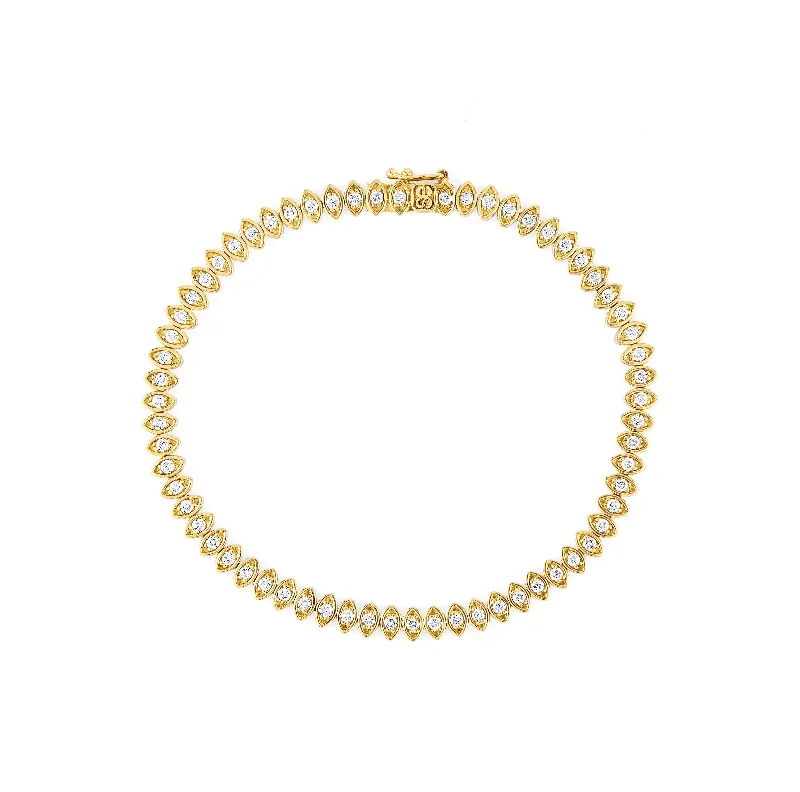 Gold & Diamond Marquise Eye Tennis Bracelet