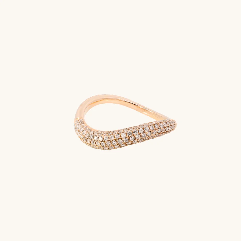 women ruby rings -Diamond Pave Petite Motion Ring