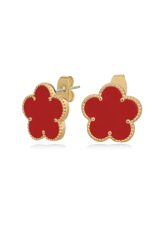 women Swarovski earrings -Le Fleur Collection Red Earrings