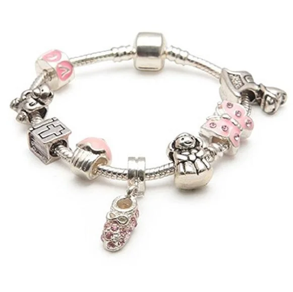 Girl's Christening/Baptism Keepsake 'Little Angel' Silver Plated Charm Bracelet