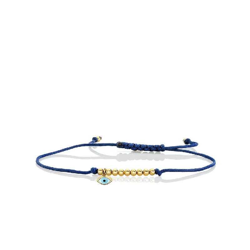 Gold & Enamel Mini Eye Cord Bracelet