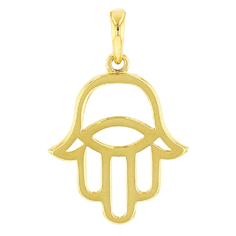 women charm necklaces -Religious by Jewelry America Solid 14K Gold Hamsa Hand of Fatima with Evil Eye Charm Pendant