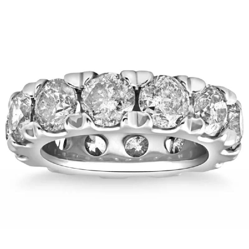 princess cut engagement rings -10 1/2 Carat (ctw) Natural Diamond Eternity ring in White Gold