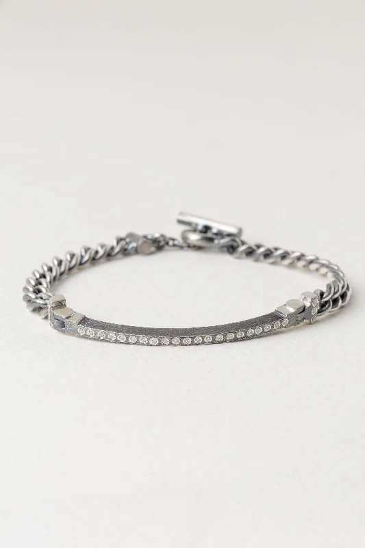 Chantal ID Bracelet | Sterling Silver | White Diamond