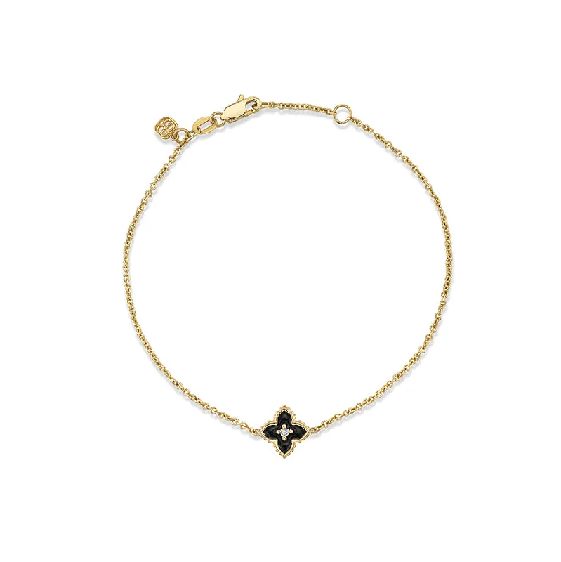 Gold & Diamond Mini Moroccan Flower Bracelet