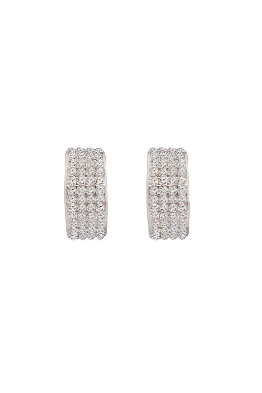 women gemstone drop earrings -White Curved Rectangle Earrings