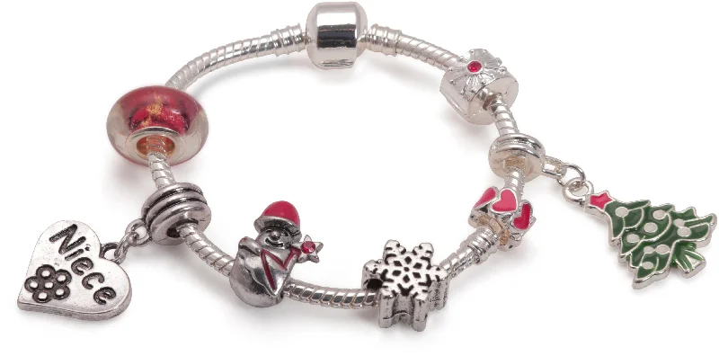 Children's 'Niece Christmas Dream' Silver Plated Charm Bracelet