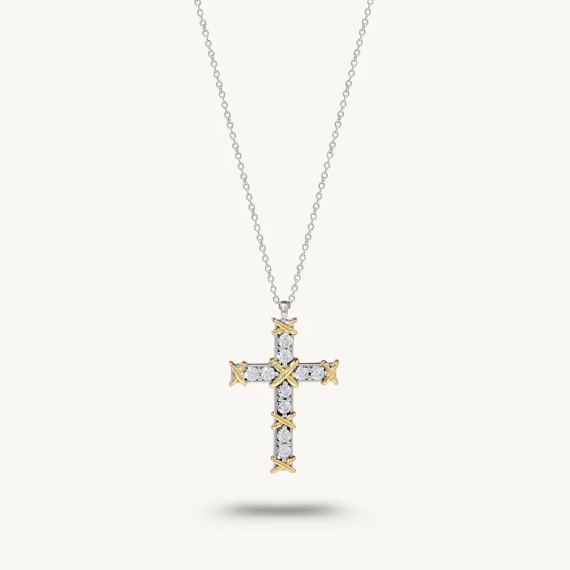 women personalized gold necklaces -Giana Cross Necklace