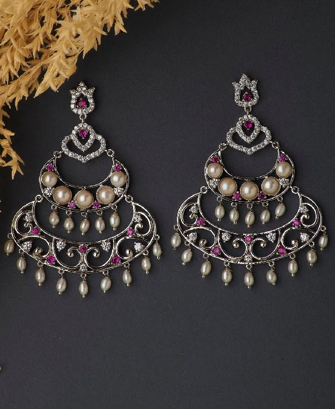 women pearl earrings -Faiza Pearl Chandeliers Earring