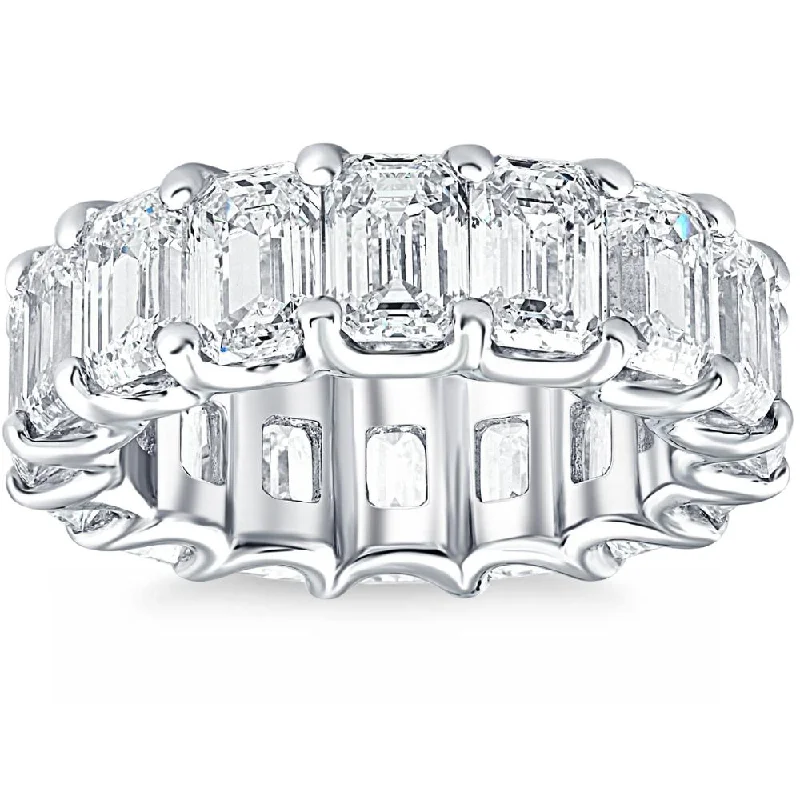 sapphire engagement rings -11 1/2Ct Emerald Cut Diamond Eternity Ring Gold or Platinum Band Lab Grown