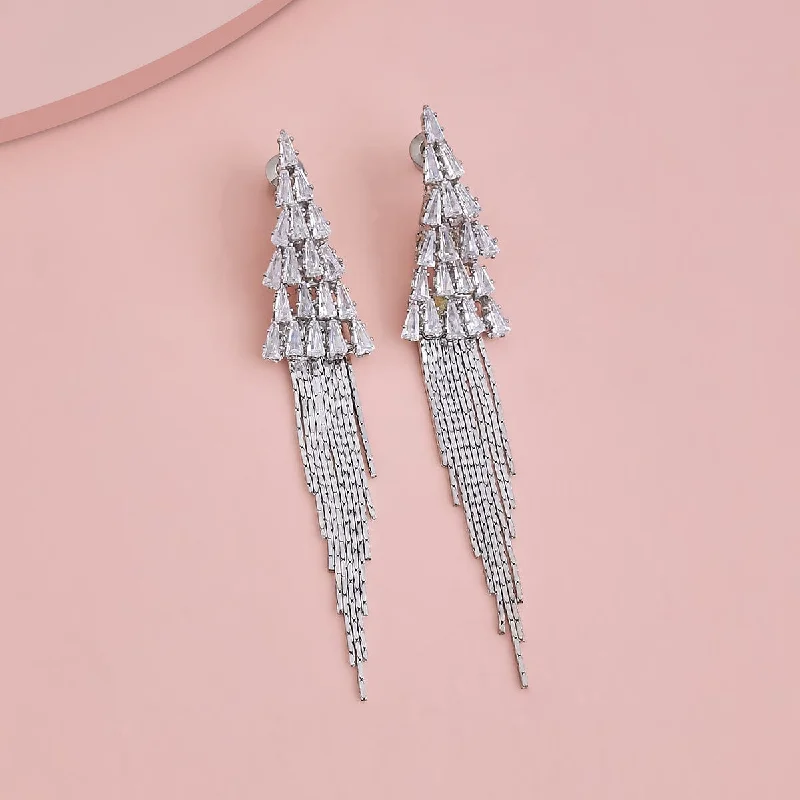 women gemstone drop earrings -Trendy Earring 168693