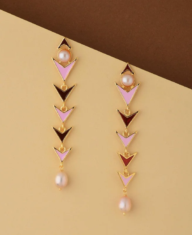 women large hoop earrings -Fashionable Pearl Hang Earring