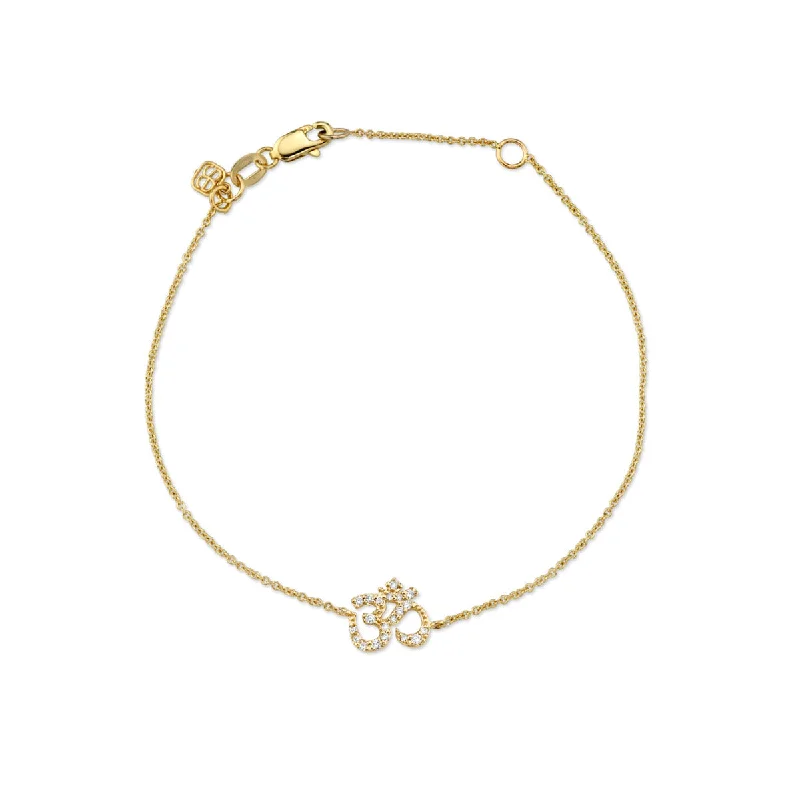 Gold & Diamond Om Bracelet